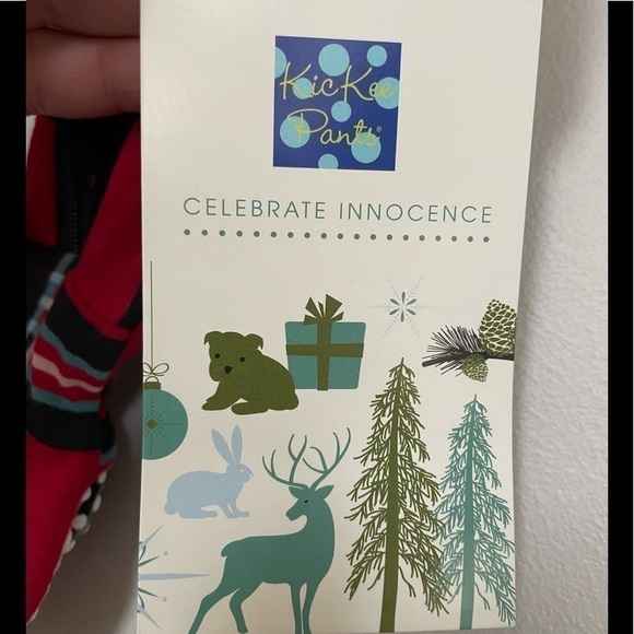 NWT - Kickee Pants - Holiday Print Muffin Ruffle Footie w/Zipper - Newborn - Picture 3 of 3